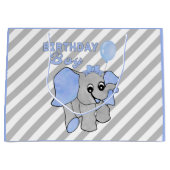 Birthday Boy Blue Baby Elephant Large Gift Bag Groot Cadeauzakje (Voorkant)