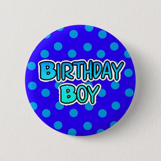 Birthday Boy Blue en Black Button (Voorkant)