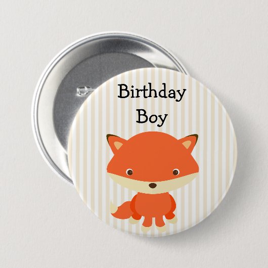 Birthday Boy Button Woodlands Theme (Voorkant /achterkant)