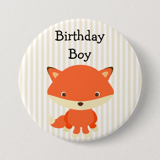 Birthday Boy Button Woodlands Theme (Voorkant)