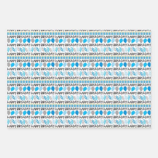 Birthday Boy Coordinating Pattern Wrapping Paper (Voorkant)