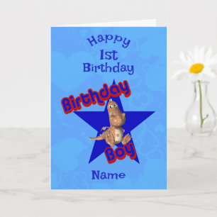 Birthday Boy Cute Dinosaur Birthday Kaart