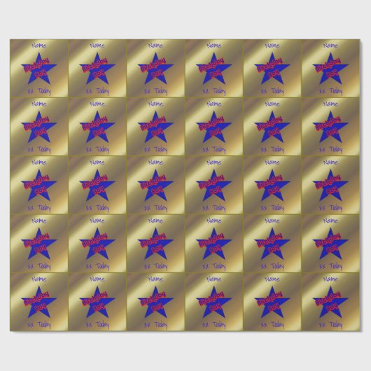 Birthday Boy Cute Personalized Birthday Cadeaupapier (Vlak)