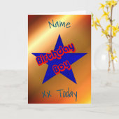 Birthday Boy Cute Personalized Birthday Kaart (Gele Bloem)