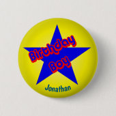Birthday Boy Cute Personalized Ronde Button 5,7 Cm (Voorkant)