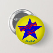 Birthday Boy Cute Personalized Ronde Button 5,7 Cm (Voorkant /achterkant)