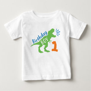 Birthday Boy Dinosaur Theme 1st Birthday Shirt