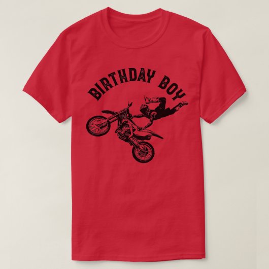 Birthday boy Dirt bike Motorcycle T-shirt (Design voorkant)