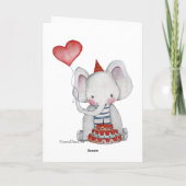 Birthday Boy Elephant Wenskaart Kaart (Achterkant)