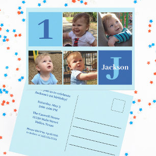 Birthday Boy Foto Aangepaste Kinder Partij Uitnodi Briefkaart