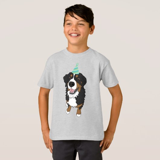 Birthday Boy/Girl Bernese Mountain Dog T-shirt (Voorkant volledig)