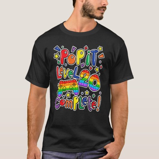 Birthday Boy Girl Level 20 Complete Pop Fidget T-shirt (Voorkant)