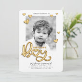 Birthday Boy Gold Foil ballontekst Foto Kaart (Staand voorkant)
