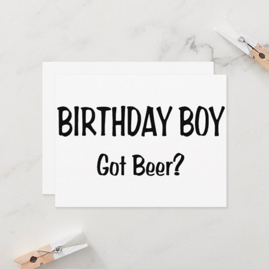 Birthday Boy got beer Kaart (Voorkant / Achterkant in situ)