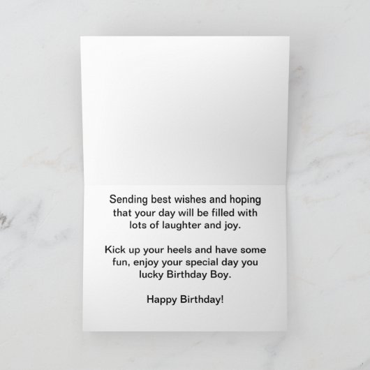 Birthday Boy Happy Birthday Kaart (Binnen)