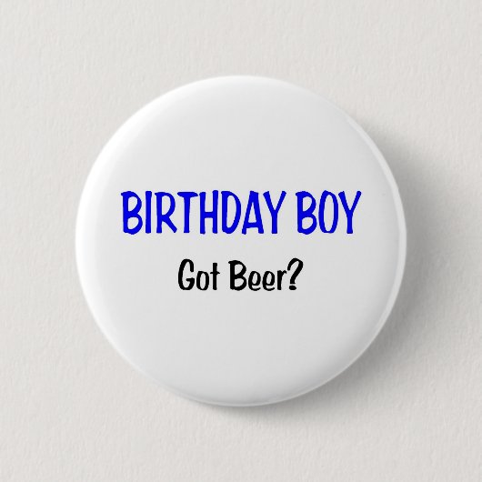 Birthday Boy heeft Beer Blue Ronde Button 5,7 Cm (Voorkant)