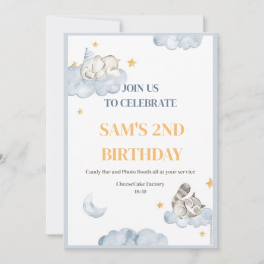 Birthday Boy Invitation Kaart (Voorkant)