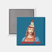 Birthday Boy Jesus Funny Christmas Party Hat Long Magneet (Voorkant / Achterkant)