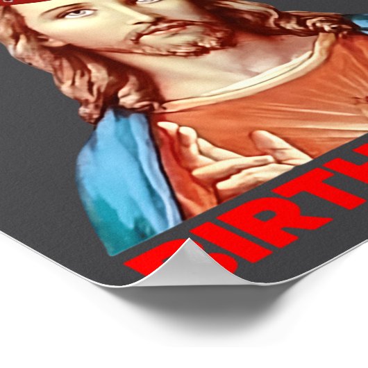 Birthday Boy Jesus Funny Christmas Party Hat Long  Poster (Hoek)