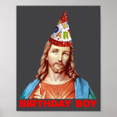 Birthday Boy Jesus Funny Christmas Party Hat Long  Poster (Voorkant)
