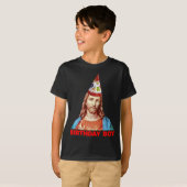 Birthday Boy Jesus Funny Christmas Party Hat Long  T-shirt (Voorkant volledig)