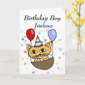 Birthday boy kaart (Gele Bloem)