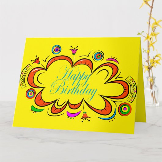 Birthday Boy Kaart (Gele Bloem)