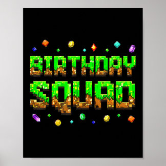 Birthday Boy Kid Birthday Squad Gamer Pixel Family Poster