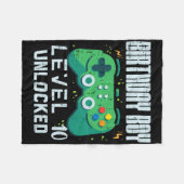 Birthday Boy Level 10 ontgrendelde gamer controlle Fleece Deken (Voorkant (Horizontaal))