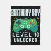 Birthday Boy Level 10 ontgrendelde gamer controlle Fleece Deken (Voorkant)
