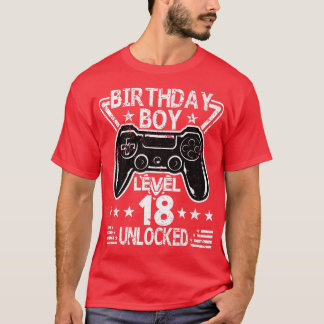 Birthday Boy Level 18 Unlocked 18th Birthday Video T-shirt