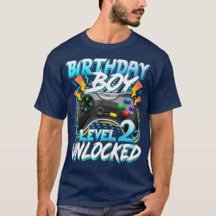 Birthday Boy Level 2 Unlocked Video Game Birthday T-shirt