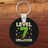 Birthday Boy Level 7 ontgrendeld 7e verjaardag Pix Sleutelhanger (Voorkant)