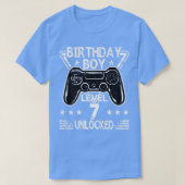 Birthday Boy Level 7 Unlocked 7th Birthday Video G T-shirt (Design voorkant)