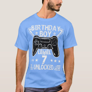 Birthday Boy Level 7 Unlocked 7th Birthday Video G T-shirt
