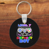 Birthday Boy Level 7 Unlocked Video Game 7th Birth Sleutelhanger (Voorkant)
