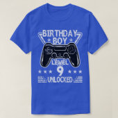Birthday Boy Level 9 Unlocked 9th Birthday Video G T-shirt (Design voorkant)