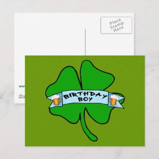 Birthday Boy met Beer Mok T-shirts Briefkaart (Voorkant / Achterkant)