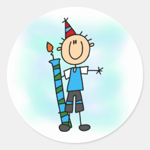 Birthday Boy met kaarle T-shirts en cadeautjes Ronde Sticker