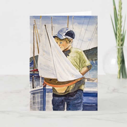 Birthday Boy met Zeilboot Kaart (Voorkant)