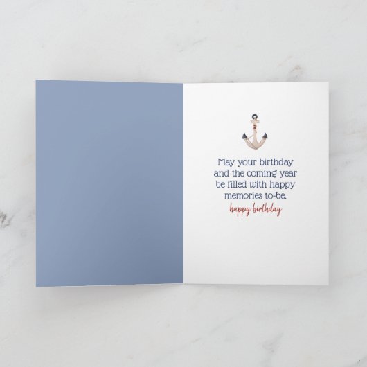 Birthday Boy met Zeilboot Kaart (Binnen)