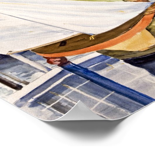 Birthday Boy met Zeilboot Poster (Hoek)