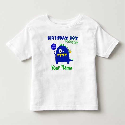 Birthday Boy Monster Kinder Shirts (Voorkant)