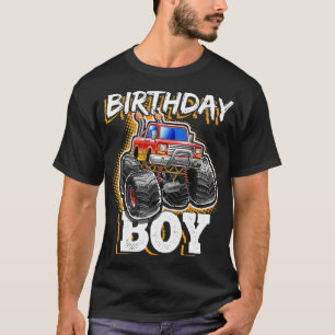Birthday Boy Monster Truck Birthday Party Gift for T-shirt