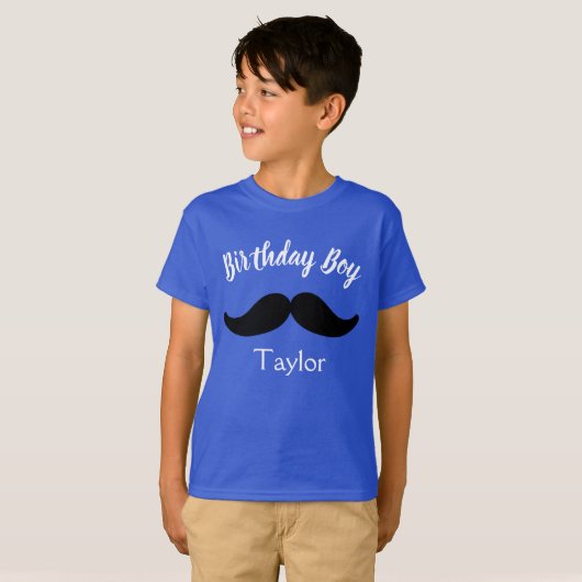 Birthday Boy Mustache T-shirt (Voorkant volledig)