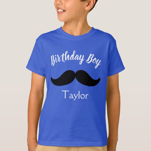 Birthday Boy Mustache T-shirt (Voorkant)