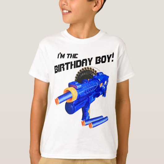 Birthday Boy Party Dart Wars Foam Laser Label Them T-shirt (Voorkant)