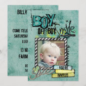 Birthday Boy party nodigt uit Kaart (Voorkant / Achterkant)