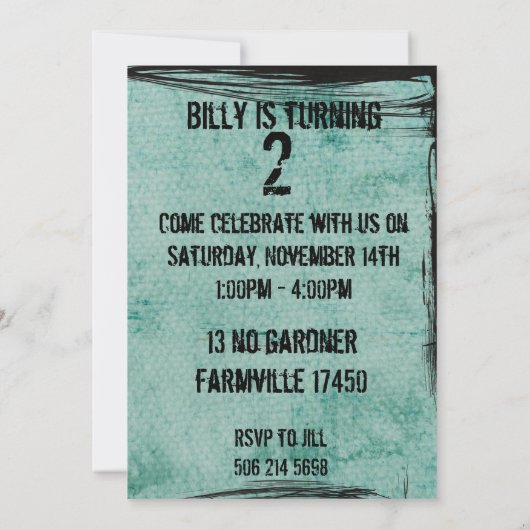 Birthday Boy party nodigt uit Kaart (Achterkant)