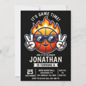  Birthday Boy party with a basketball Ball theme Kaart (Voorkant)